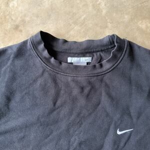 VINTAGE BLACK NIKE SWEATSHIRT 00S PULLOVER CREWNECK SILVER TAG Y2K BLANK LARGE
